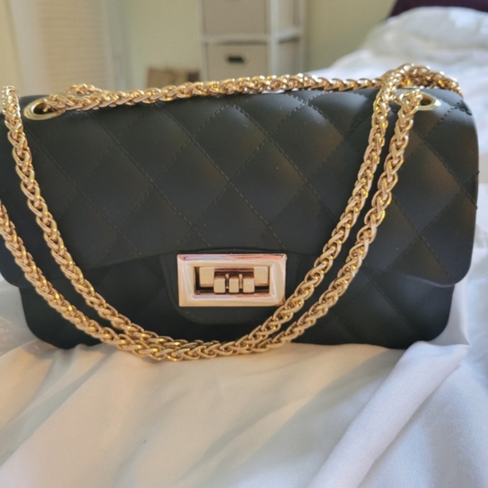 Cute Black Clutch Converable Crossbody Purse